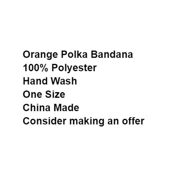 Bandana Wide Head Band Hair Wrap Orange Polka Dot Rosie the Riveter Alternative - Picture 2 of 5